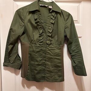 Gentle worn Olive color shirt. Size medium.